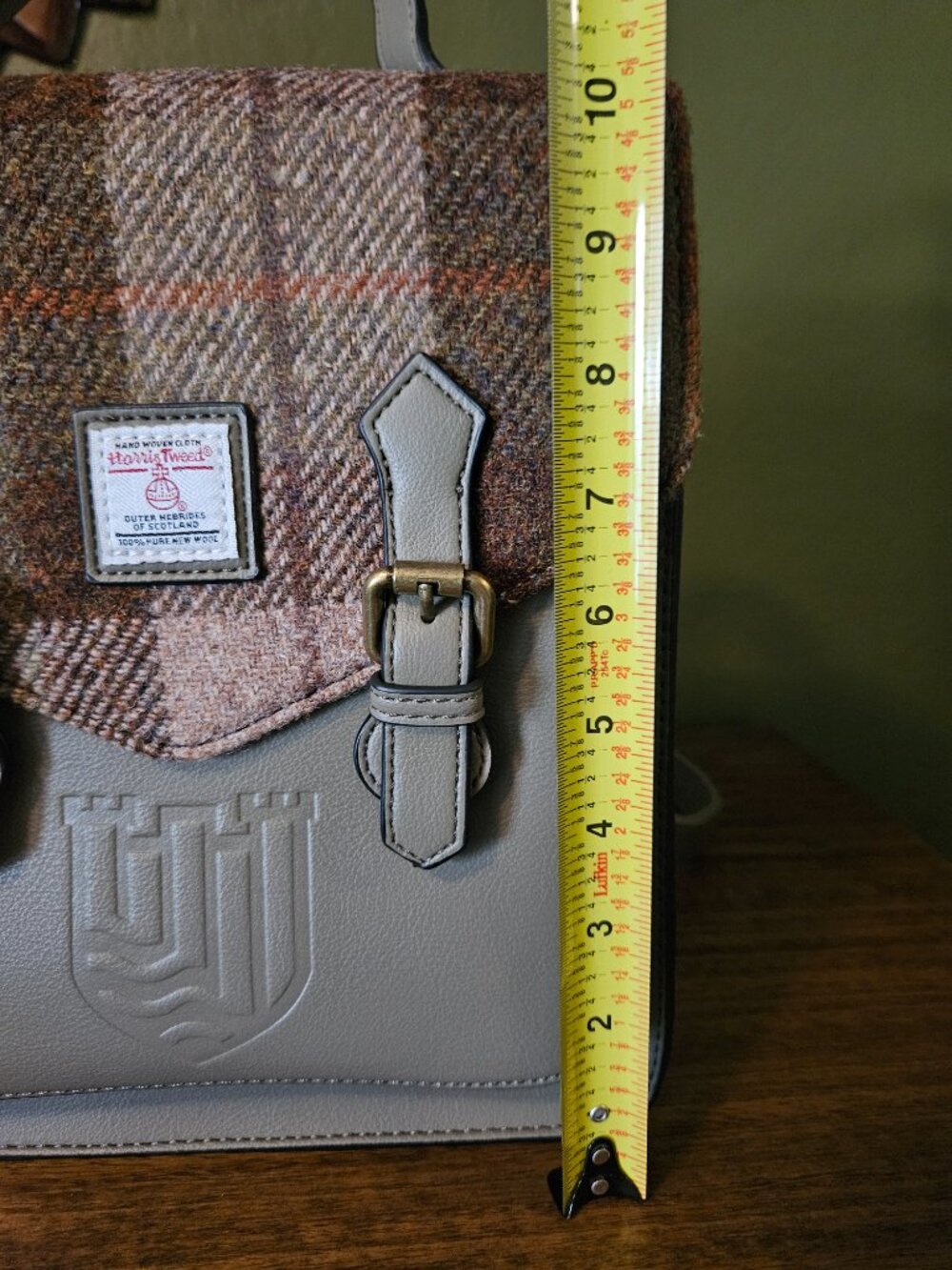 NWOT Harris Tweed & Leather Scottish The Calton mini Backpack in Chestnut - Picture 10 of 11